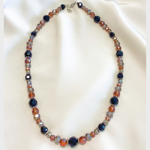 Golden Amber & Black Bead Necklace - Picture 3 of 3